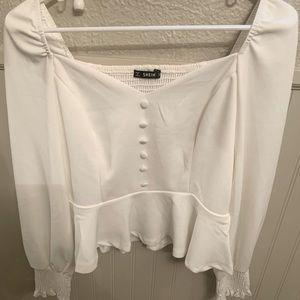WHITE PEPLUM TOP